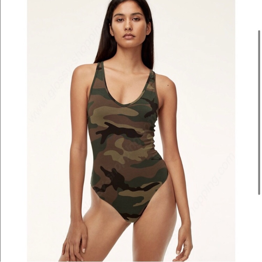 TNA camo cotton bodysuit xs